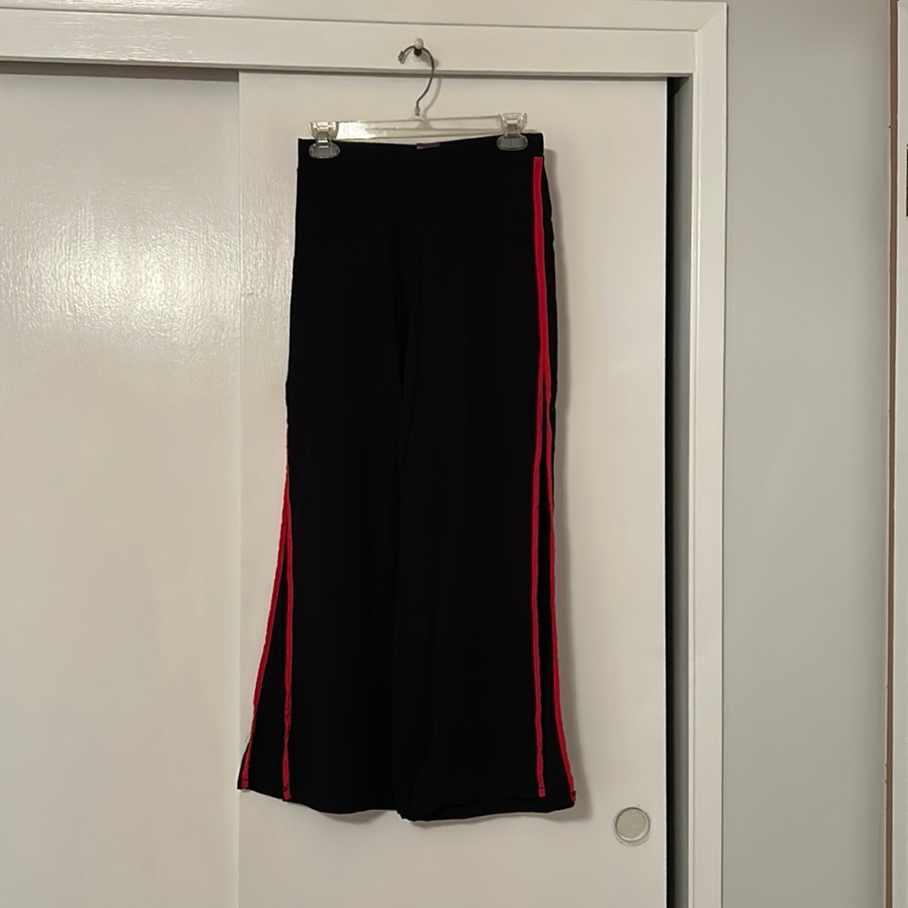 Black side slit trousers